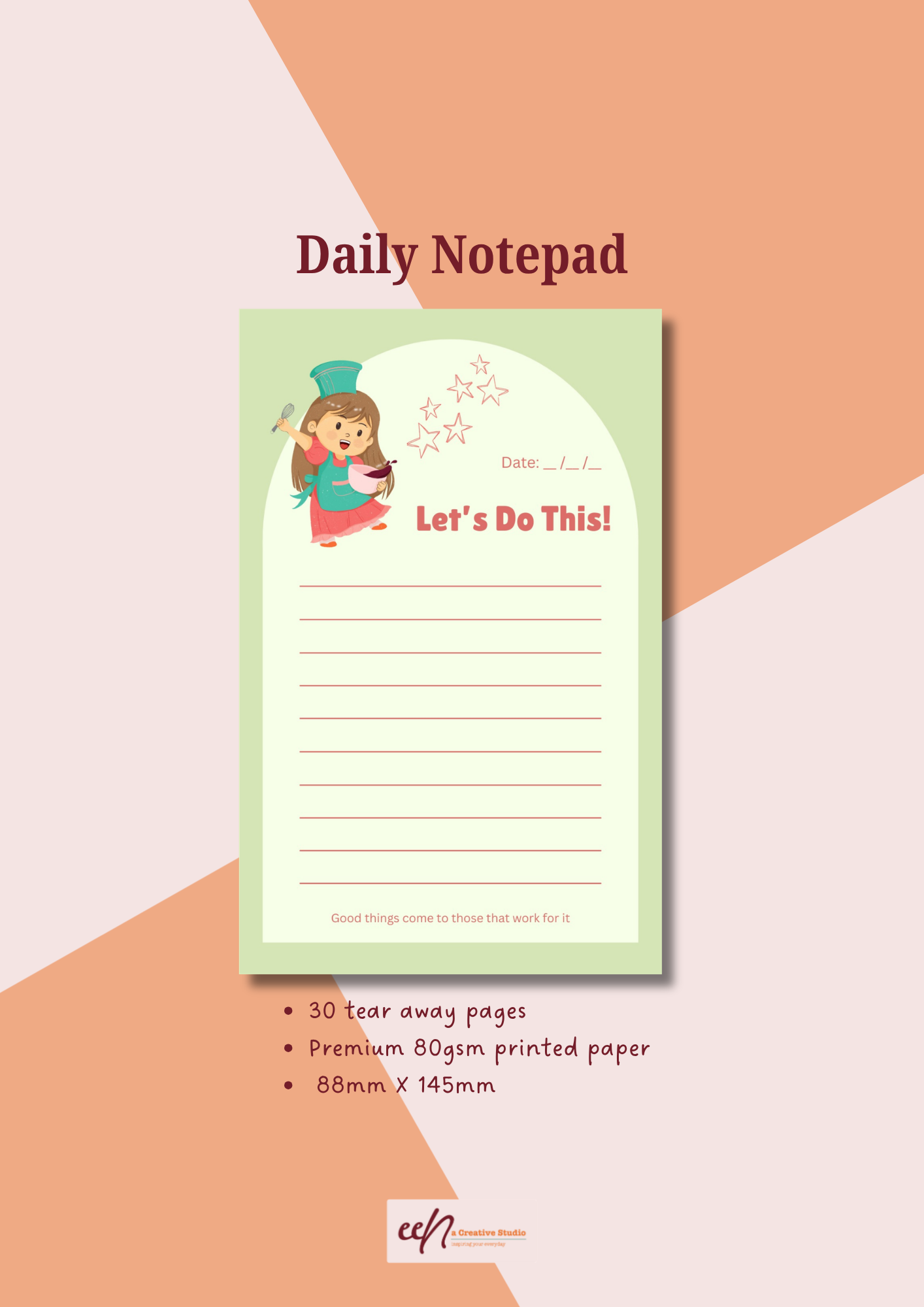 A6 Daily To-Do Notepad | Cute Tear-Away Notepad for Lists, Planning & Everyday Tasks