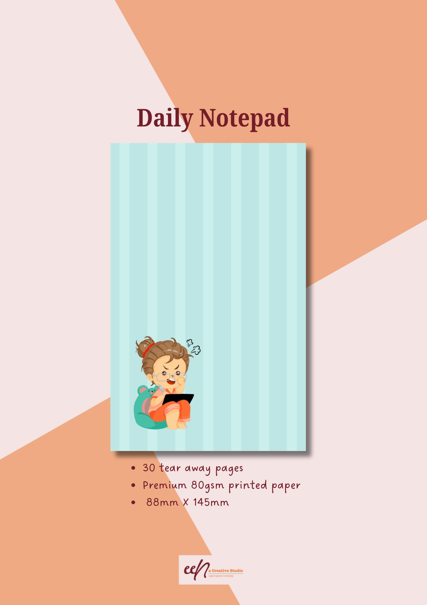 A6 Daily Notepad | Cute Tear-Away Notepad for To-Do Lists, Notes & Brain Dumps